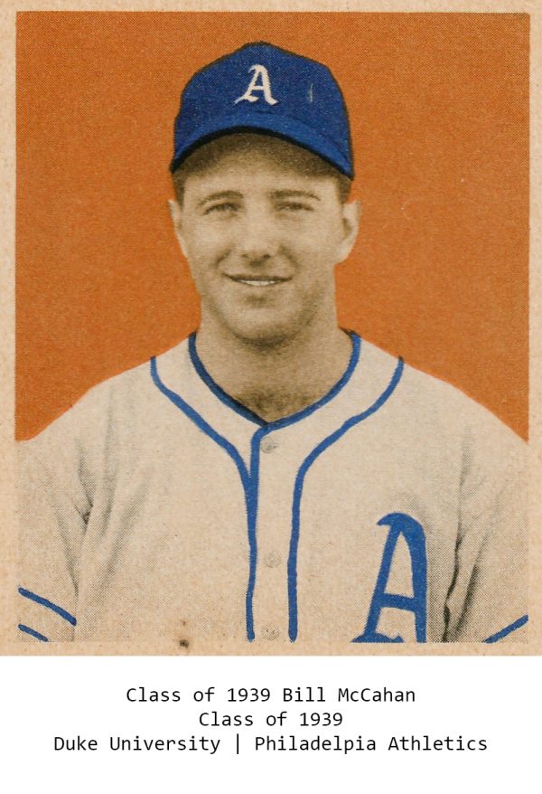 Class of 1939 Bill McCahan Duke University Philadelpia Athletics
