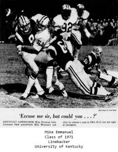 Class of 1971 Mike Emanuel University of Kentucky