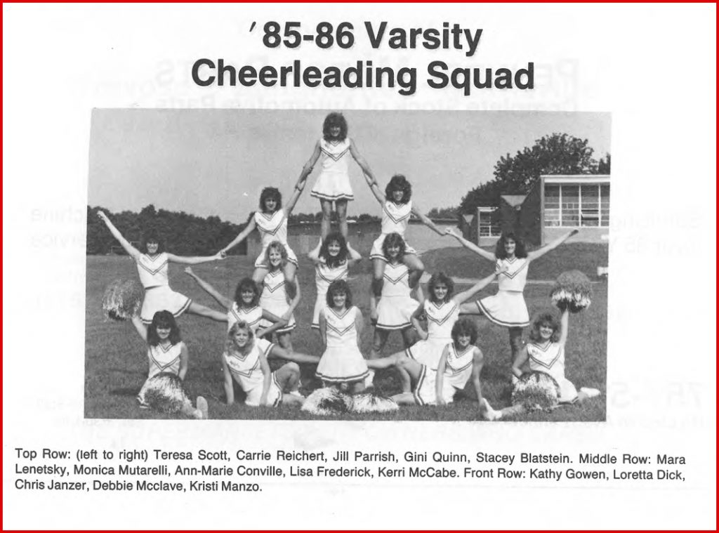 1985 Varsity Cheer Team