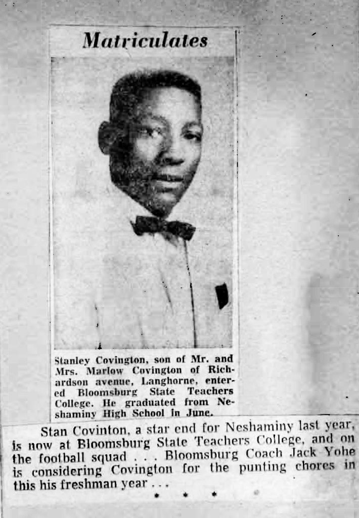 Class of 1955 Stan Covington Bloomsberg